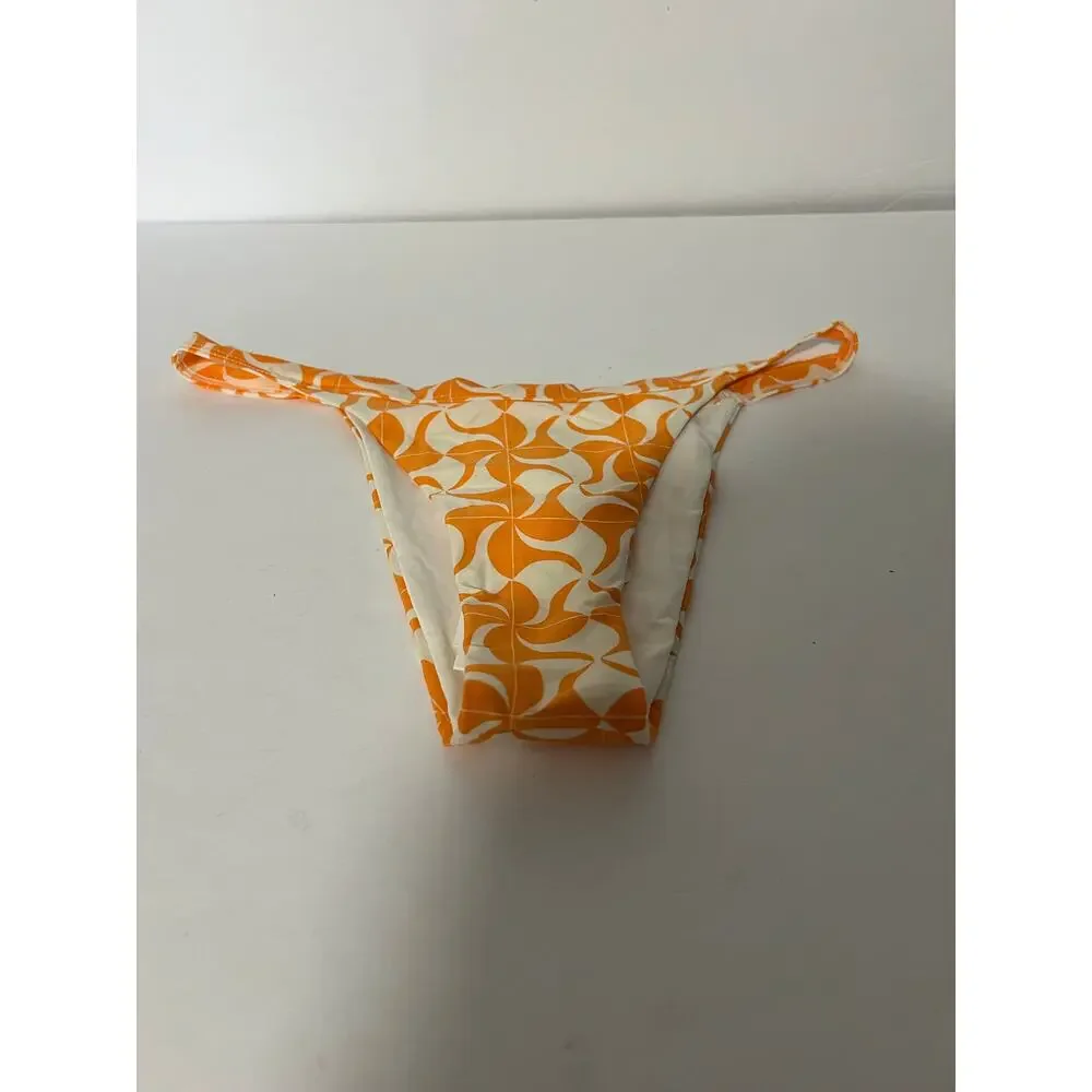 NWT L*Space Women's Swimwear Camdyn Bikini Bottom Bitsy Cut Orange Cream Size S